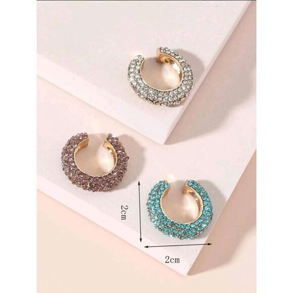 Rhinestone Ear Cuff Set Unique Shiny Decoration Retro Style Jewelry Exquisite - Picture 4 of 11